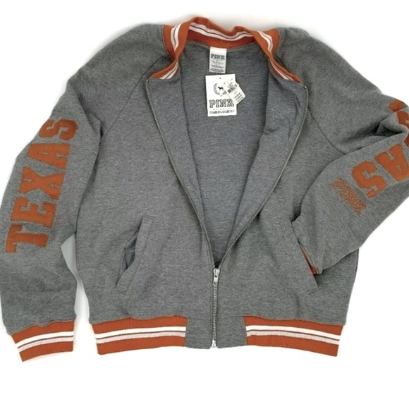 TEXAS LONGHORNS Collegiate Collection Varsity Jacket by PINK Victoria’s Secret - Picture 16 of 16